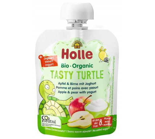 Пюре Holle Bio Tasty Turtle яблоко+груша+йогурт (8+ мес) 85 г 