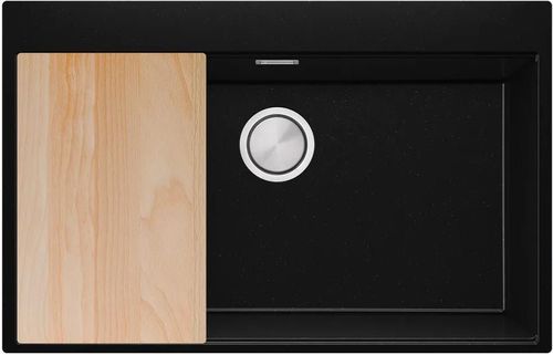 купить Мойка кухонная Primagran Oslo 80 Top Black metallic + accesorii 530x780 MOMKM в Кишинёве 