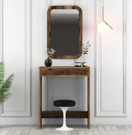 cumpără Măsuţa de toaletă Trendy Oglinda Lizbon Nuc (masa de machiaj) (GTR001452) în Chișinău 