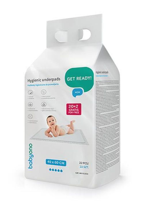 cumpără Accesoriu pentru înfășat BabyOno 0513/022 Cearceafuri igienice 60x40cm (22 buc) în Chișinău 