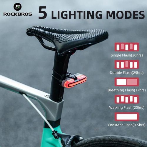 купить Аксессуар для велосипеда Rockbros 24720005001 Lanterna spate pentru bicicleta, cu T/C в Кишинёве 