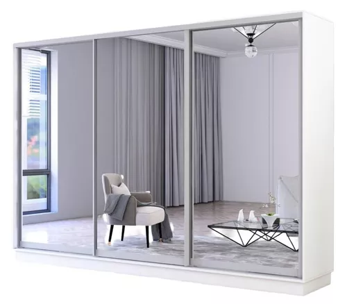 cumpără Dulap Mobildor-Lux Fox uși glisante din oglinzi (310x60x220H cm) Alb în Chișinău 