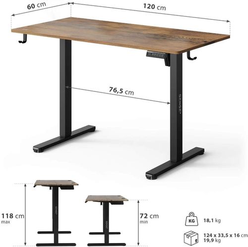 cumpără Masă de birou Sense7 Nojo Light 120x60 Dark Brown în Chișinău 