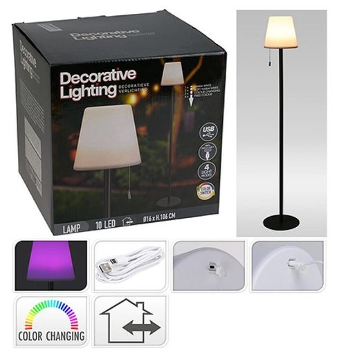 cumpără Lampă de masă și corp de iluminat Promstore 55261 Lampa LED 16x106cm, 4 regimuri de iluminare, port USB, metal în Chișinău 