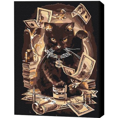 cumpără Tablou pe numere BrushMe BS8911 40х50 сm (în cutie) Pisica care aduce bani în Chișinău 