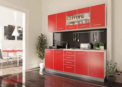 купить Мебель для кухни Haaus Riga 2.0m (White/Red) в Кишинёве 