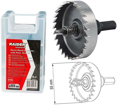 cumpără Set de tubulare, bite, duze Raider 154847 Freza metal Ø55 HSS în Chișinău 