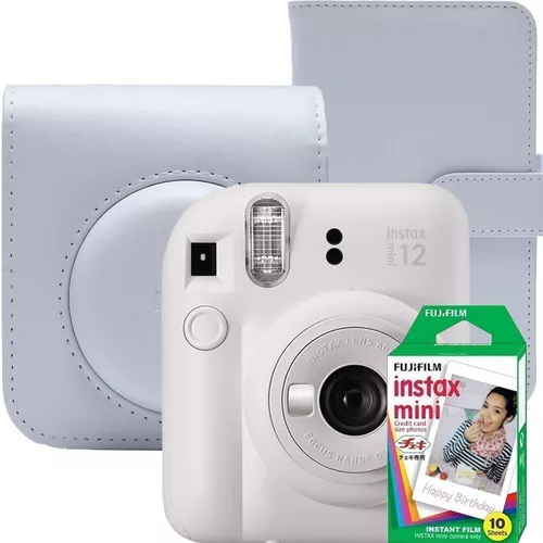 купить Фотоаппарат моментальной печати FujiFilm Instax mini 12 Clay White cu husa, album foto si film 1x10 в Кишинёве 
