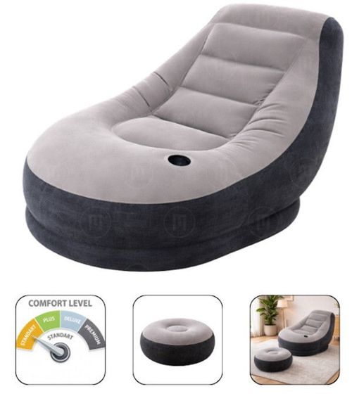 cumpără Saltea gonflabilă Intex 68564 Fotoliu gonflabil+puf Velur Ultra Lounge 99x130x76cm/64x28cm în Chișinău 
