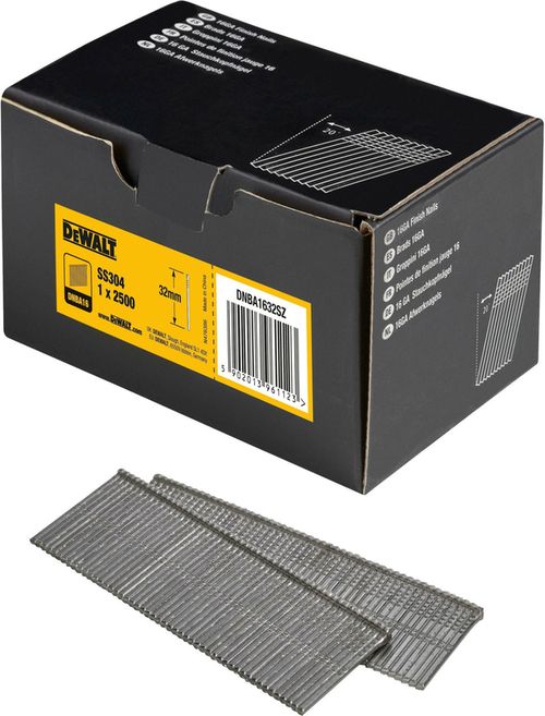 cumpără Set de tubulare, bite, duze DeWalt DNBA1632SZ Cuie pentru ciocan pneumatic INOX Ø1.6x32mm (P.2500) în Chișinău 