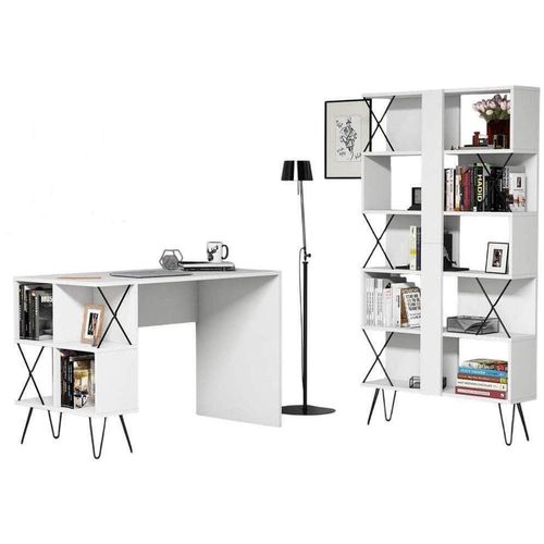 купить Офисный стол Trendy Extra, Alb, cu raft в Кишинёве 