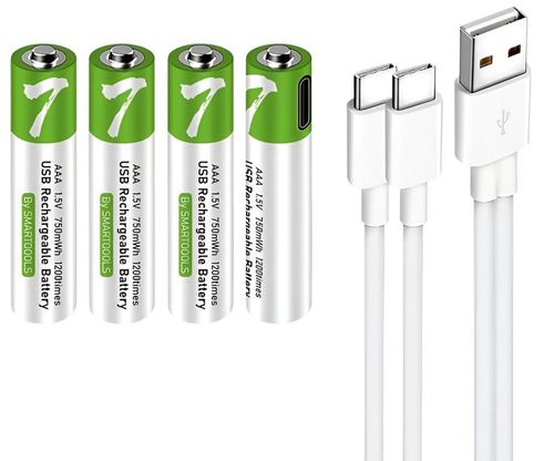 купить Аккумулятор Smartoools USBCAAA4 USB-C batteries AAA 400mAh, 4pcs with 2in1 Type-C cable в Кишинёве 