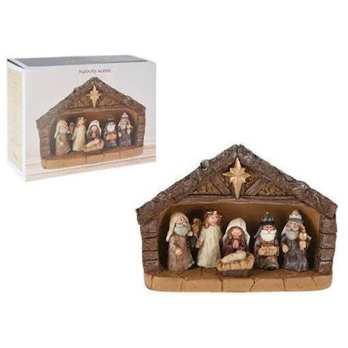 cumpără Decor de Crăciun și Anul Nou Promstore 37006 Presepa cu 7 figurine 24x9x18сm, ceramica în Chișinău 