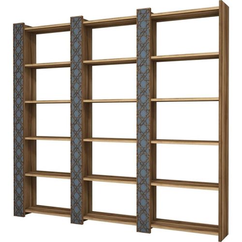 cumpără Raft de birou Trendy Orasul 3, Nuc, Calcedonie 184x170x24cm, raft de carti în Chișinău 