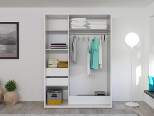 купить Шкаф Bayro Parma Graphite 1600x2250x600 белый, купе в Кишинёве 