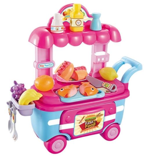 купить Игрушечная кухня и посуда Essa 009-004A Bucătăria veselă pe roți в Кишинёве 