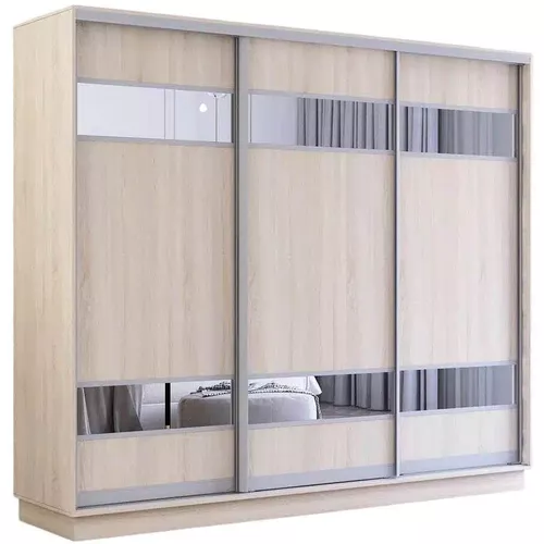 купить Шкаф Mobildor-Lux Раздвижные двери Fox из ДСП с зеркальными элементами (240x60x200 см, высота) Sonoma в Кишинёве 