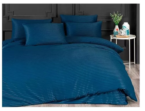 cumpără Lenjerie de pat Cotton Box Stripe Blue Satin (2 persoane) în Chișinău 