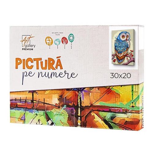 cumpără Tablou pe numere Art Gallery CX4410 20x30cm Bufnita albastra în Chișinău 