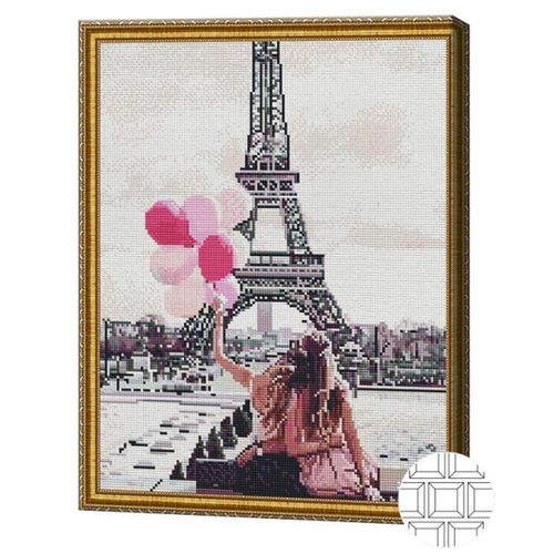 cumpără Tablou pe numere Art Gallery QB205707 Mozaic cu diamante patrate 40x50cm Primavara in Paris în Chișinău 