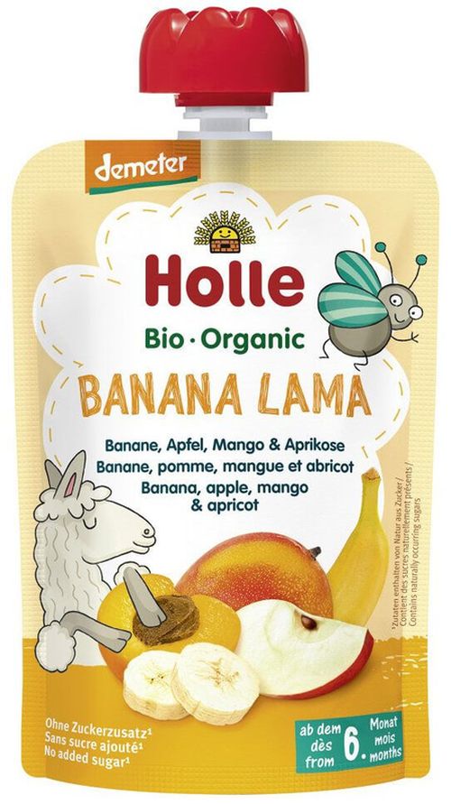 Пюре Holle Bio Banana Lama банан, яблоко, манго и абрикос (6+ мес) 100 г 