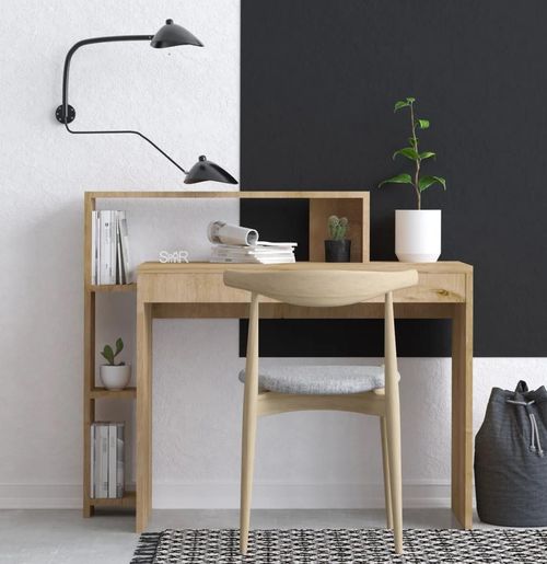 cumpără Masă de birou Trendy Uma, Stejar, 95x117x45cm în Chișinău 
