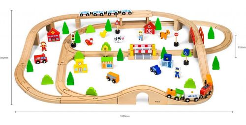 купить Игрушка Viga 50998 Train Set 90pcs в Кишинёве 