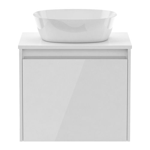 Комплект мебели 70см Imprese BILOVEC, белый: тумба подвесная, со столешницей, 1 ящик + умывальник накладной арт i11057 