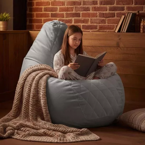 cumpără Fotoliu BeanBag BeanBag BM6132, Кресло Груша из велюра Maserrati "Romb", L, светло-серый în Chișinău 