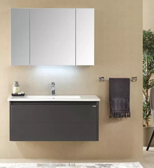 купить Зеркало для ванной Orka New Likya 100 Antracite (cu dulap) в Кишинёве 