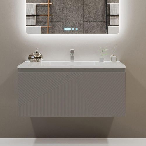 cumpără Dulap pentru lavoar Bayro Sensi под умыв. Allegro 1000 light grey, подвесной în Chișinău 