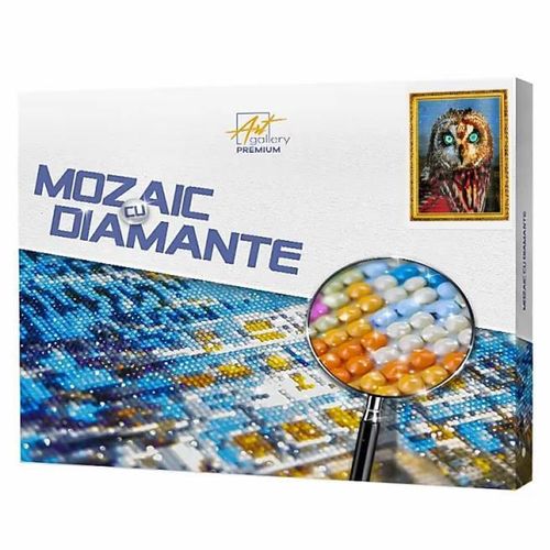 cumpără Tablou pe numere Art Gallery GA82012 Mozaic cu diamante 40x50cm Bufnita cu ochi albastri în Chișinău 