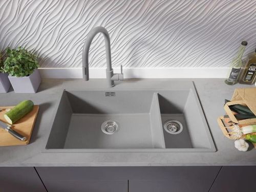 купить Мойка кухонная Primagran Oslo 80 Duo Top Grey + accesorii 530x780 MOVKS в Кишинёве 