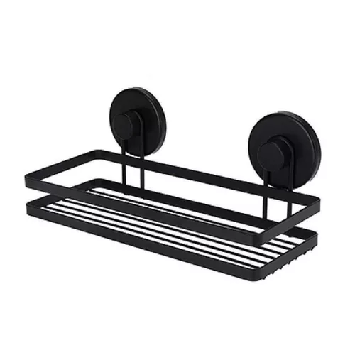 купить Полка для ванной Holland 28973 Bathroom Solutions cu ventuze 25x10x9cm, neagra, metal в Кишинёве 