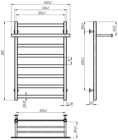 купить Полотенцесушитель Lianat 6396 NIKA 500x800 inox BRUSHED в Кишинёве 