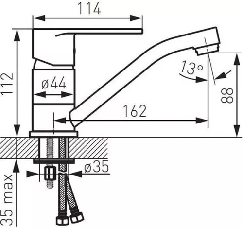 купить Смеситель для умывальника Ferro ALGEO BAG2AA cu pipa mobila в Кишинёве 