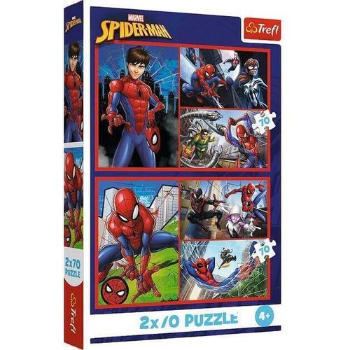 купить Головоломка Trefl 34443 Puzzles 2x70 Spider stories, Disney Marvel Spiderman в Кишинёве 