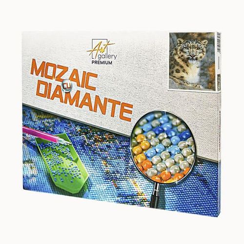 купить Картина по номерам Art Gallery GB87788 Mozaic cu diamante 30x40cm Leopardul zapezilor в Кишинёве 