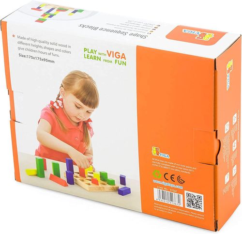 купить Игрушка Viga 51367 Shape Sequence Blocks в Кишинёве 