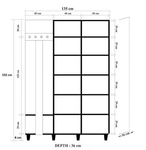 cumpără Mobilă pentru antreu Trendy Garmanto 135-723, Stejar Sonoma, 135x192x36cm (GTR005936) în Chișinău 