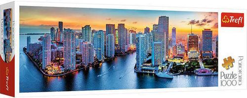 cumpără Puzzle Trefl 29027T Miami noaptea, Panorama, 1000elem în Chișinău 
