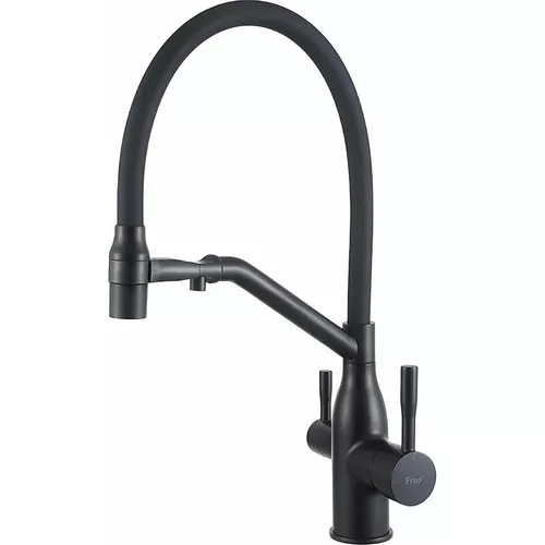 cumpără Bateria bucătărie Frap F 4397-6 (chiuveta plus flexibil) Alama NEGRU în Chișinău 