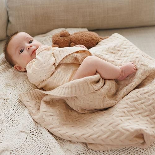 cumpără Lenjerie de pat pentru copii BabyOno 1648/01 Patura din lana merinos Beige în Chișinău 