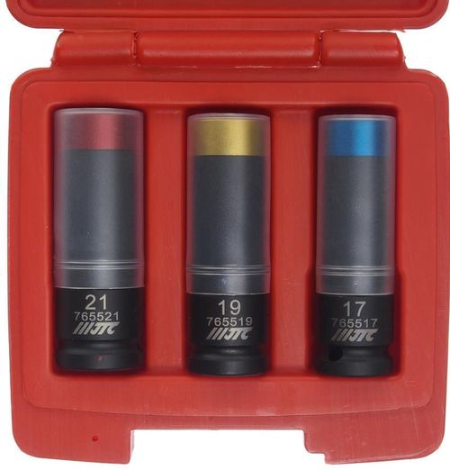 cumpără Set de tubulare, bite, duze JTC JTC-7655 набор 1/2" ударных головок тонкостенных 17,19,21 мм в пластиковой защите în Chișinău 