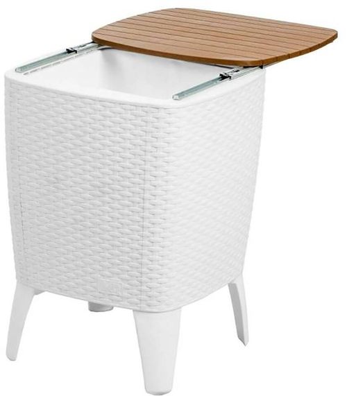 cumpără Mobilier pentru grădină Hydro S Masuta cu spatiu de racire Capri, 41.5x41.5x58, Alb/Caramell în Chișinău 