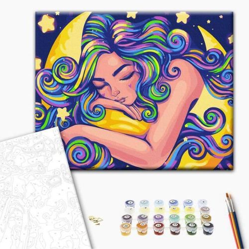 купить Картина по номерам BrushMe BS53865FC 40*50 сm (fără cutie) Vise în culori de neon в Кишинёве 