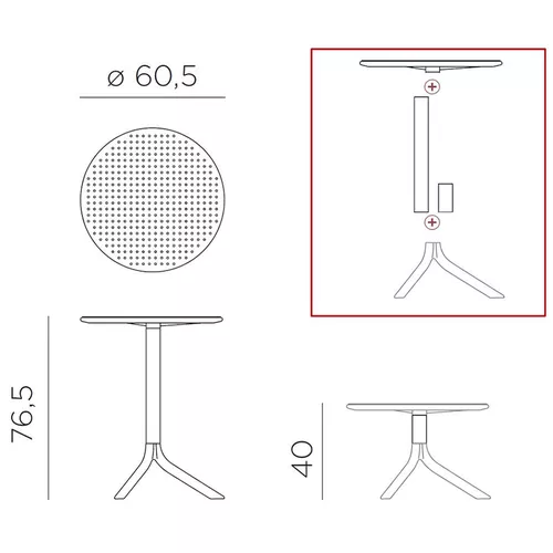 cumpără Masa de gradina Nardi STEP CELESTE 40056.39.000 (Masa pentru gradina exterior terasa balcon) în Chișinău 