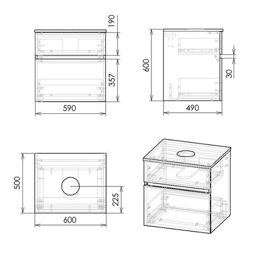 Set mobilier 60cm, alb Imprese BLATNA L 