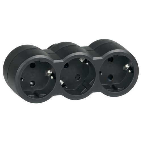 cumpără Adaptor electric Legrand 50512 Priza 3x2P+T frontal negru,LR în Chișinău 