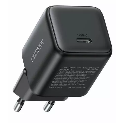 купить Зарядное устройство сетевое Ugreen 65007 GaN Type-C 3A 30W QC4.0 X513, Black в Кишинёве 